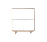 Buffet haut scandinave bois et blanc 4 portes L110 cm SID