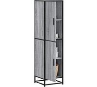 vidaXL Buffet haut sonoma gris – Bois d'ingénierie et métal 35,5x35x139 cm