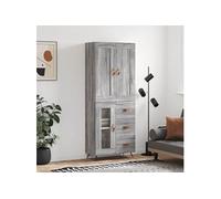 vidaXL Buffet haut Sonoma gris 69,5x34x180 cm Bois d'ingénierie3199919 Gris G