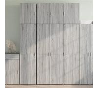 vidaXL Buffet haut 3281369 – sonoma gris, 80 x 42,5 x 249 cm, bois d'ingénierie