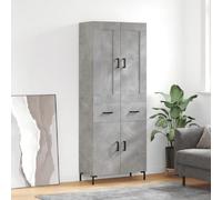 Buffet haut vidaXL Gris Béton - 69.5x34x180 cm