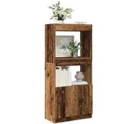vidaXL Buffet haut Vieux bois 63x33x140 cm Bois d'ingénierie Marron