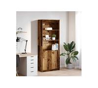 Buffet haut vieux bois 70x35x180 cm bois d ingénierie