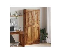 Buffet haut vieux bois 82,5x30,5x185 cm bois d'ingénierie, buffet, meuble de rangement, armoire haute, armoire, 3318716