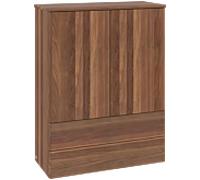 Buffet haut Villeroy & Boch Antao L47000HM avec éclairage, 2 portes, 814 x 1039 x 356 mm, façade lisse, finition Noyer chaud / Noyer chaud