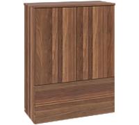 Buffet haut Villeroy & Boch Antao L47100HM avec éclairage, 2 portes, 814 x 1039 x 356 mm, façade texturée, finition Noyer chaud / Noyer chaud