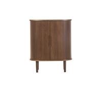 Buffet haut vintage avec portes coulissantes bois foncé noyer L70 cm EPIC