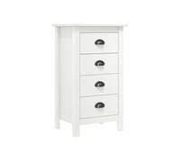 vidaXL Buffet Hill 4 tiroirs en pin massif blanc 46x35x80 cm