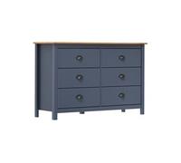 Buffet Hill Gris 125x40x80 cm Bois de pin solide Gris G