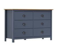 vidaXL Buffet Commode Dressoir Armoire Latérale Meuble de Rangement Armoire de Rangement avec 6 Tiroirs Maison Gris 125x40x80 cm Bois de Pin Solide