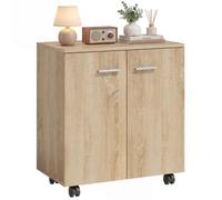 Buffet - HOMCOM - Meuble de Rangement - Panneaux de particules - 60x35x65cm - bois naturel