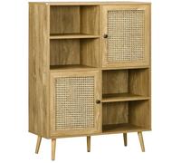 Buffet - HOMCOM - Meuble de rangement - Panneaux de particules - 90x32,5x120cm - Chêne
