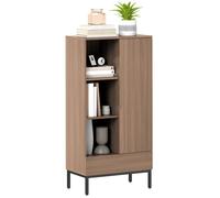 Buffet - HOMCOM - placard à portes tiroir 3 compartiments ouverts étagères réglables - panneau de particules - 60x34x121cm - gris