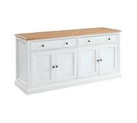 Vente-unique - Buffet Honfleur - 4 Portes & 2 tiroirs - Pin Blanc