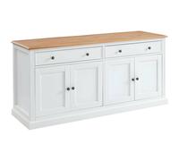 Buffet HONFLEUR - 4 portes & 2 tiroirs - Pin blanc
