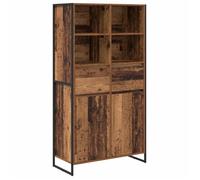 Buffet industriel bois d'ingénierie - vidaXL - 81x36x150,5 cm - Bois ancien - Étagères ajustables - Avec tiroir
