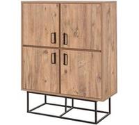 Bresov buffet industriel en bois et métal - 4 portes - 8 rangements