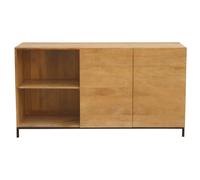 Buffet industriel en bois manguier massif et métal noir 2 portes L145 cm YPSTER