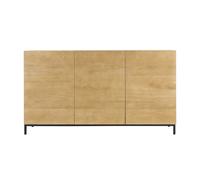 Buffet industriel en bois manguier massif et métal noir 3 portes L145 cm YPSTER