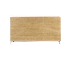 Buffet industriel en bois manguier massif et métal noir 3 portes L145 cm YPSTER