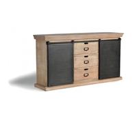 Buffet industriel - Giner y Colomer - Bois de manguier - 2 portes coulissantes - 3 tiroirs
