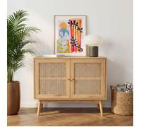 Buffet INES effet chêne et cannage rotin 90cm - Bois