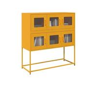 vidaXL Buffet 853425 - Acier laminé à froid 100,5x39x107 cm - Jaune moutarde