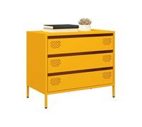 vidaXL Buffet jaune moutarde 68 x 39 x 58,5 cm acier laminé à froid