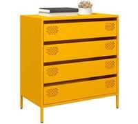 vidaXL Buffet jaune moutarde 68x39x73,5 cm acier laminé à froid