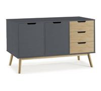 BUFFET JAVA 2 PORTES ET 3 TIROIRS GRIS ANTHRACITE-CIRE VS VENTA-STOCK