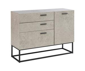 Buffet Lavangen 75 x 100 x 35 cm noir effet béton clair