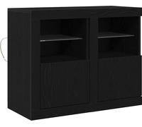 Buffet LED 2 pcs Chêne noir 41 x 37 x 67 cm Bois d'ingénierie