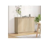 Buffet LED Chêne Sonoma 90x32x75 cm en bois d ingénierie