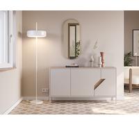 Generique Buffet Lilou 3 portes Chêne artisanal et crème 150 x 40 x 80 cm