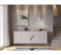 Buffet LILOU - Chêne Artisan & Crème - 4 portes - 180 x 40 x 80 cm