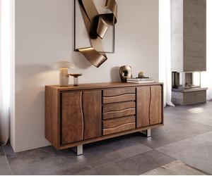 Buffet Live-Edge 172 cm acacia marron 3 tiroirs 4 portes