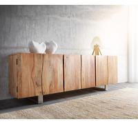Buffet Live-Edge 220 cm Acacia Nature massif 6 portes