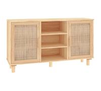 Buffet Marron Bois de pin massif et rotin - vidaXL - bois de pin massif - rotin naturel et rotin - marron - 105 x 30 x 60 cm 687yzs1