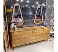 Buffet marron élégant Commode de luxe 4 portes en bois Meubles en bois robustes