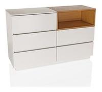 Buffet MELMO S 120x40x76 cm 5 tiroirs blanc/chêne hjh LIVING Blanc/Chêne G