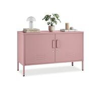 Buffet métallique 2 portes 100x42.5x65 cm rose