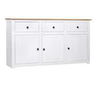 Buffet - Meuble de Cuisine Commode bahut vaisselier Meuble Bas pour Salle à Manger, Salon, Couloir - Blanc 135x40x80 cm Pin solide