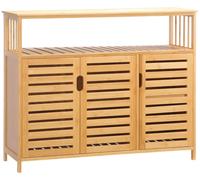 Buffet meuble de rangement 3 portes ajouršŠes et šŠtagššres en bambou 100 x 35 x 82 cm naturel