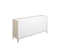 Buffet meuble de rangement à 3 portes,naturel/blanc