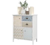 Buffet - Meuble de rangement - Armoire - Petite armoire - Commode - Style shabby chic blanc - Bois massif de pin