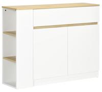 Buffet meuble de rangement avec 2 tiroirs 3 šŠtagššres ouvertes et placard 2 portes 110 x 29,5 x 82 cm blanc
