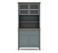 Buffet, meuble de rangement avec 4 portes et 2 tiroirs coloris vert kaki, chêne - Longueur 90 x Profondeur 40 x Hauteur 180,50 cm - -