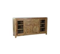 Buffet meuble de rangement en acacia coloris naturel - Longueur 150 x Hauteur 81 x Profondeur 40 cm - -