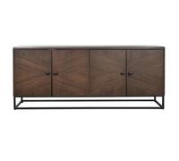 Buffet, meuble de rangement en bois coloris marron foncé - Longueur 177 x Profondeur 38 x hauteur 75 cm