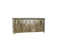 Buffet meuble de rangement en métal coloris doré - Longueur 152 x Hauteur 69 x Profondeur 35 cm - -